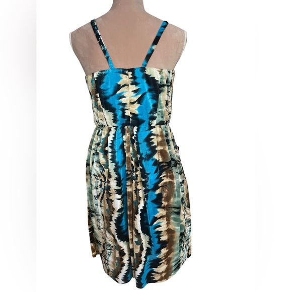 Trina Turk Blue and Brown Patterned Mini Dress - Picture 4 of 10